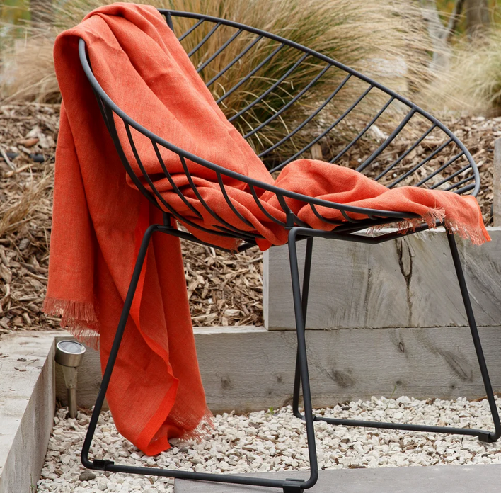 Linen Throw Terracotta Lulu Lane NZ