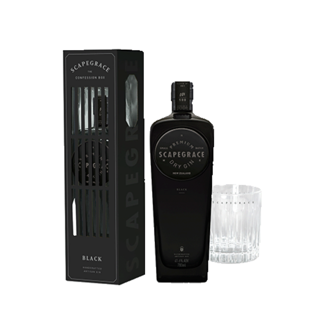 Scapegrace Black  Black Gin Confessional Box 700ml Giftpack